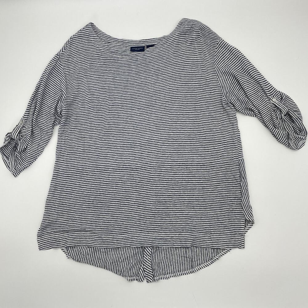 ADRIENNE VITTADINI Linen Knit Shirt Womens Size 1X Lightweight Half Sleeve Top